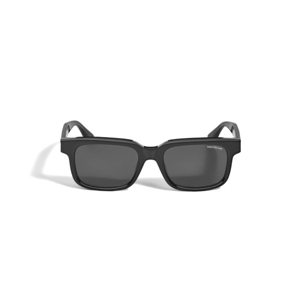  Montblanc - Lunettes De Soleil Rectangulaires Avec Monture En Acétate Noire - Noir - Acétate - Mb135578 - Solaires 