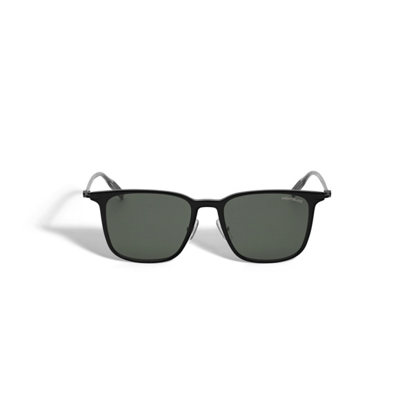  Montblanc - Lunettes De Soleil Rectangulaires Avec Monture Injectée Noire - Noir - Injection Plastique - Mb134454 - Solaires 