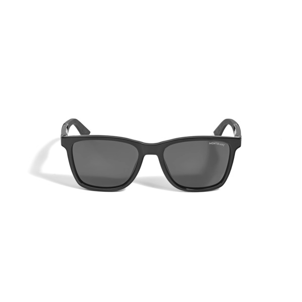  Montblanc - Lunettes De Soleil Rectangulaires Avec Monture Injectée Noire - Noir - Injection Plastique - Mb135561 - Solaires 