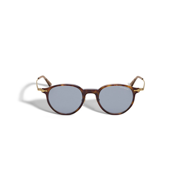  Montblanc - Lunettes De Soleil Rondes Avec Monture En Acétate Havane - Havana - Acétate - Mb134461 - Solaires 