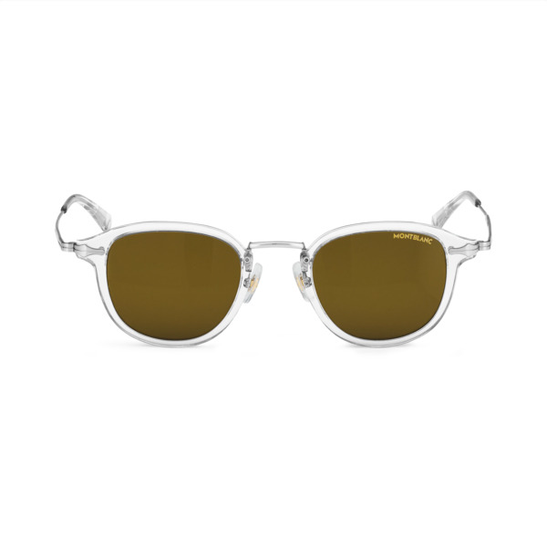  Montblanc - Lunettes De Soleil Rondes Avec Monture Injectée Grise - Gris - Injection Plastique - Mb133449 - Solaires 