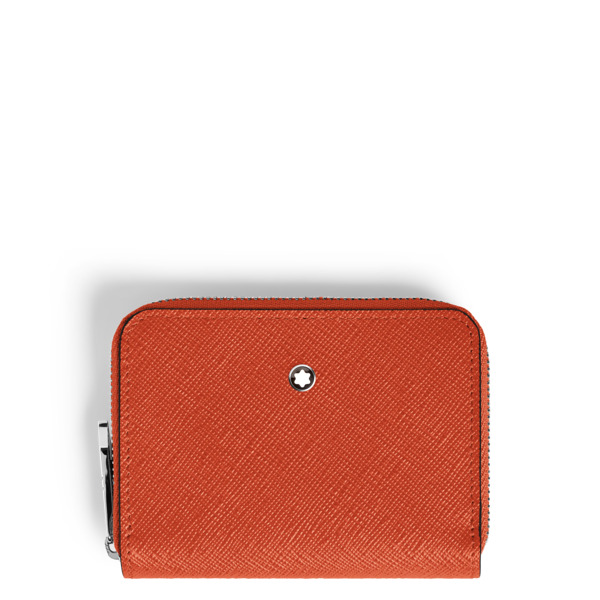 Montblanc - Mini Portefeuille 2cc Zippé En Cuir Sartorial - Mandarine - Cuir - Mb221340 - Portefeuilles 