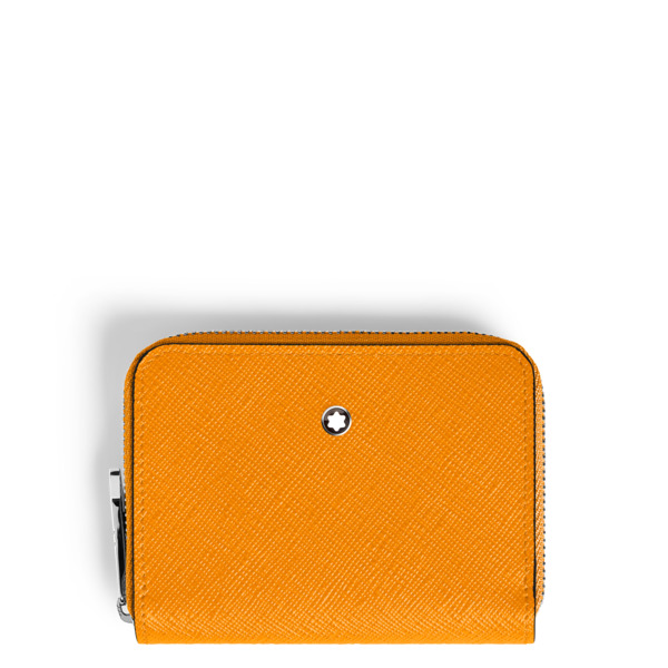  Montblanc - Mini Portefeuille 2cc Zippé En Cuir Sartorial - Safran - Cuir - Mb221504 - Portefeuilles 