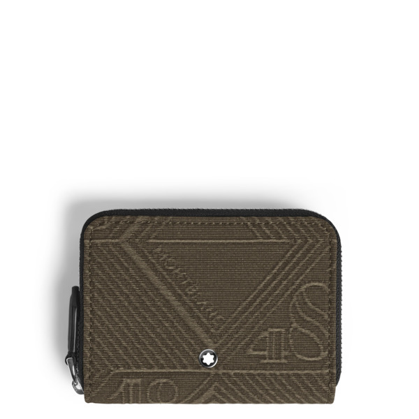  Montblanc - Mini Portefeuille 2cc Zippé En Tissu Jacquard 4810 - Kaki - Tissu Et Cuir - Mb220263 - Portefeuilles 
