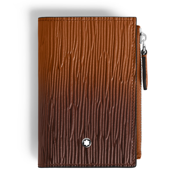  Montblanc - Mini Portefeuille Vertical 6cc En Cuir Corteccia Sfumato - Fauve - Cuir - Mb221412 - Portefeuilles 