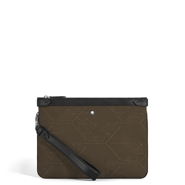  Montblanc - Pochette En Tissu Jacquard 4810 - Kaki - Tissu Et Cuir - Mb220262 - Accessoires Pour Sac 