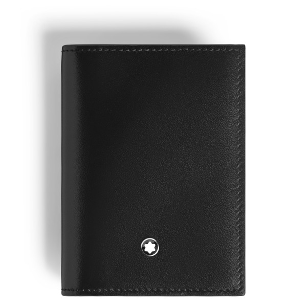  Montblanc - Porte-cartes 4cc En Cuir Meisterstück - Ink Blue / Noir - Cuir - Mb221304 - Porte-cartes 
