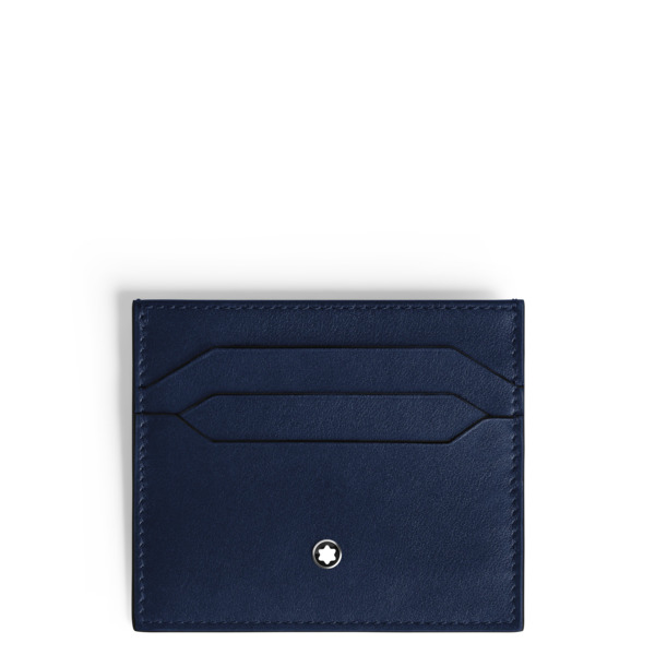  Montblanc - Porte-cartes 6cc En Cuir Meisterstück - Ink Blue / Noir - Cuir - Mb221664 - Porte-cartes 