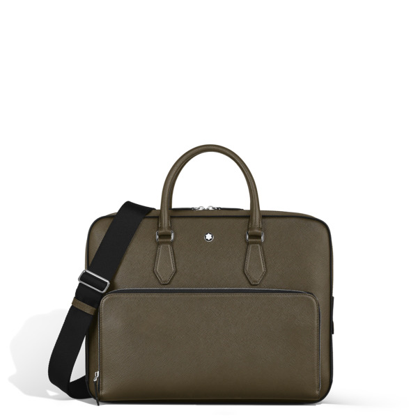  Montblanc - Porte-documents Moyen Modèle Avec Poche En Cuir Sartorial - Kaki - Cuir - Mb221546 - Porte-documents 