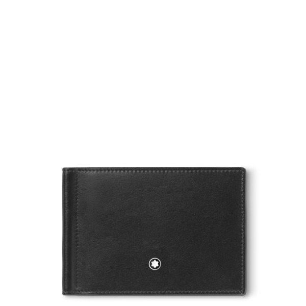  Montblanc - Portefeuille 6cc Avec Pince à Billets En Cuir Meisterstück - Noir - Cuir - Mb198313 - Portefeuilles 