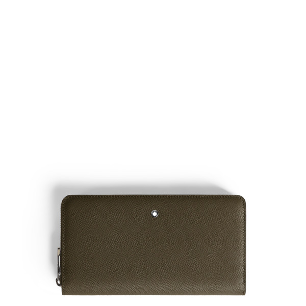  Montblanc - Portefeuille Continental 12cc Zippé En Cuir Sartorial - Kaki - Cuir - Mb221506 - Portefeuilles 
