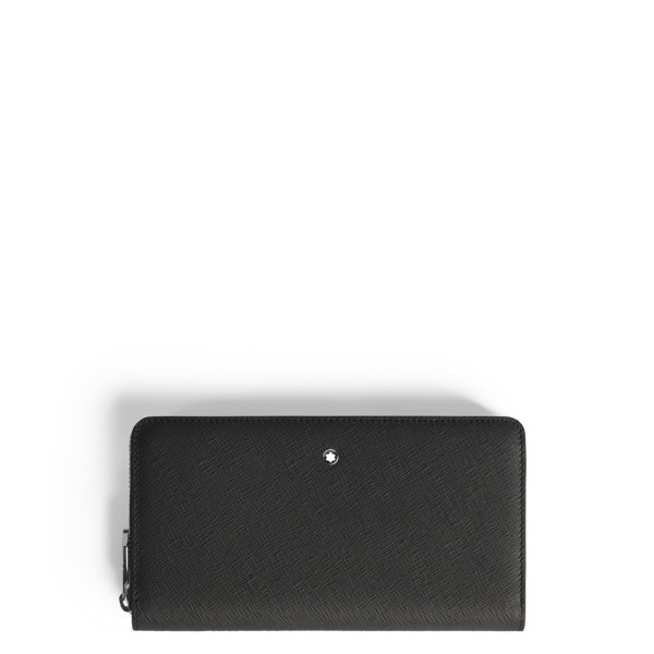  Montblanc - Portefeuille Continental 12cc Zippé En Cuir Sartorial - Noir - Cuir - Mb220363 - Portefeuilles 