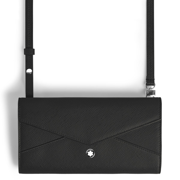  Montblanc - Portefeuille Continental Portable Montblanc Envelope - Noir - Cuir - Mb220344 - Portefeuilles 