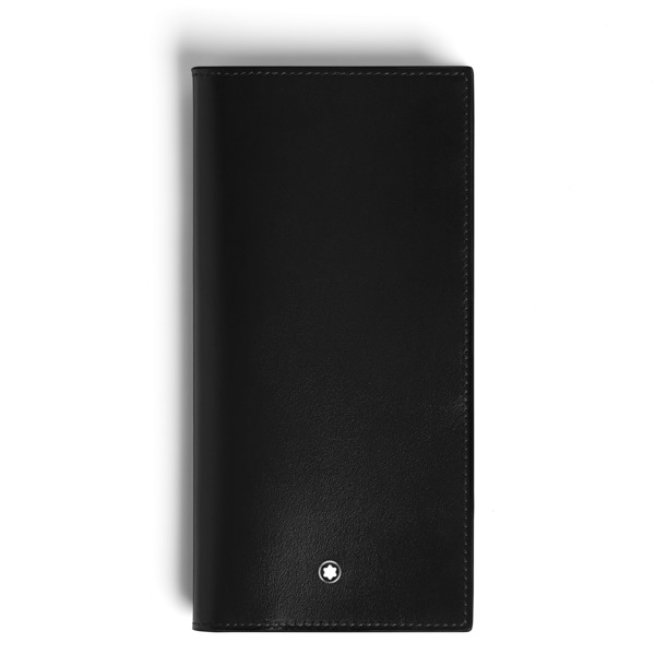 Montblanc - Portefeuille Long 6cc En Cuir Meisterstück - Ink Blue / Noir - Cuir - Mb222496 - Portefeuilles 