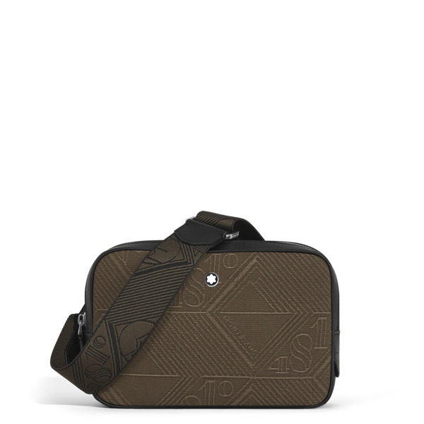  Montblanc - Sac à Bandoulière Mini Modèle En Tissu Jacquard 4810 - Kaki - Tissu Et Cuir - Mb220257 - Sacs Reporter 