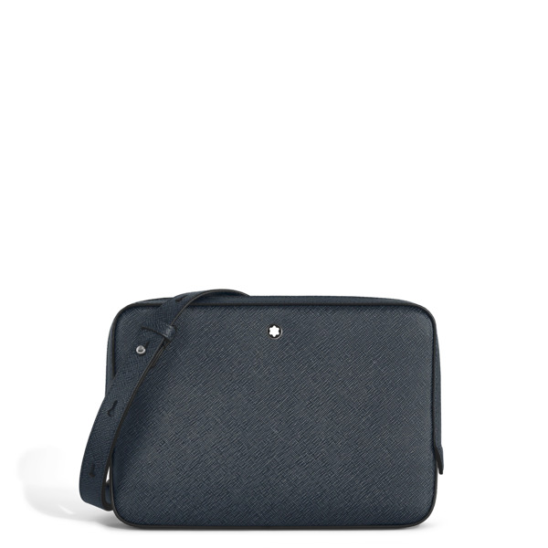  Montblanc - Sac à Bandoulière Petit Modèle En Cuir Sartorial - Bleu Tweed - Cuir - Mb220337 - Sacs Reporter 