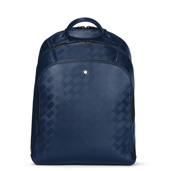  Montblanc - Sac à Dos Moyen Modèle Avec 3 Compartiments En Cuir Extreme - Bleu Encre - Cuir - Mb198047 - Sacs à Dos 