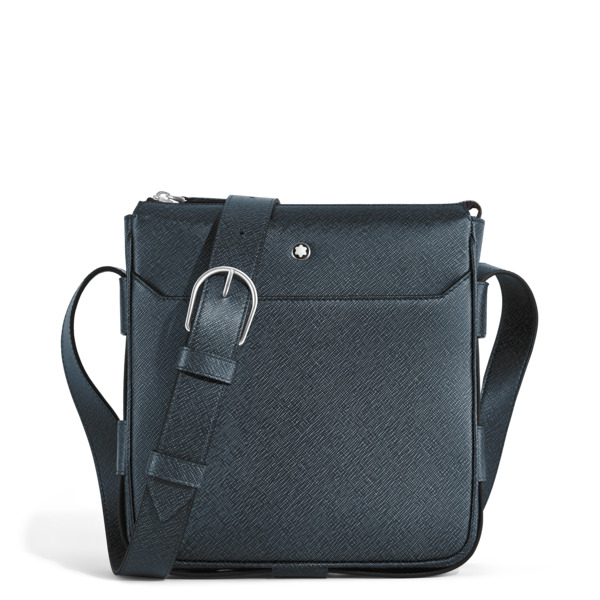  Montblanc - Sac Messenger Vertical à Bandoulière En Cuir Sartorial - Bleu Tweed - Cuir - Mb222459 - Sacs Reporter 