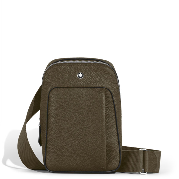  Montblanc - Sac On-body Petit Modèle Montblanc Companion - Kaki - Cuir - Mb220204 - Sacs à Bandoulière 