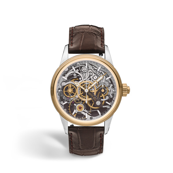  Montblanc - Montblanc 1858 The Unveiled Minerva Chronograph Limited Edition - 100 Pièces - Marron - Mb134281 - Montre 