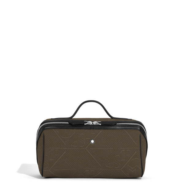  Montblanc - Trousse De Toilette En Tissu Jacquard 4810 - Kaki - Tissu Et Cuir - Mb220264 - Trousses De Toilette 