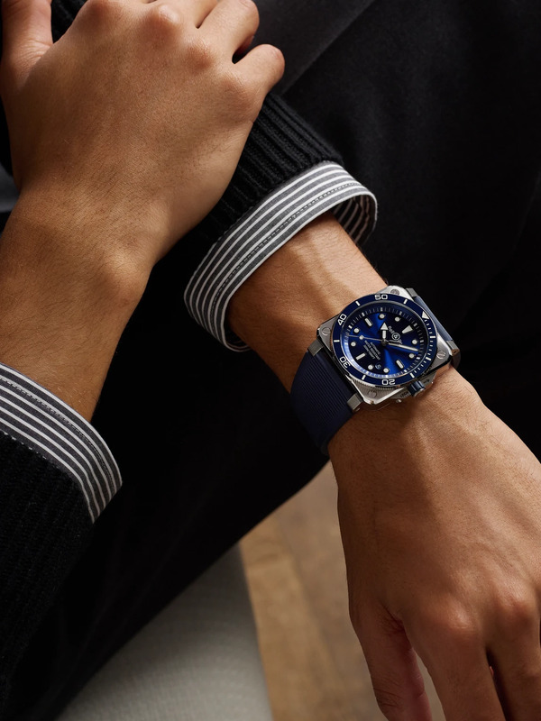  Bell & Ross - Br-03 Diver Automatic 42mm Stainless Steel And Rubber Watch, Ref. No. Br03a-d-blu-st/srb - Men - Blue 