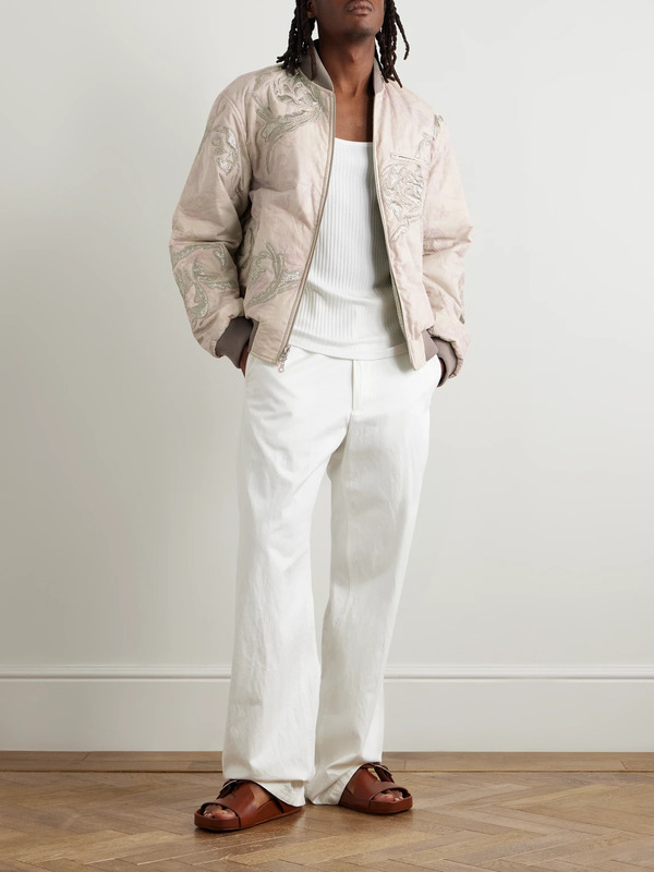  Dries Van Noten - Reversible Embroidered Floral-print Cotton And Lamé Bomber Jacket - Men - Pink - Xl 