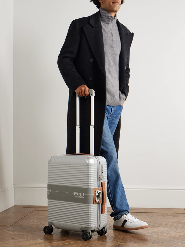  Fpm Milano - Bank Zip Deluxe M 55cm Leather-trimmed Polycarbonate Spinner Carry-on Suitcase - Men - Gray 