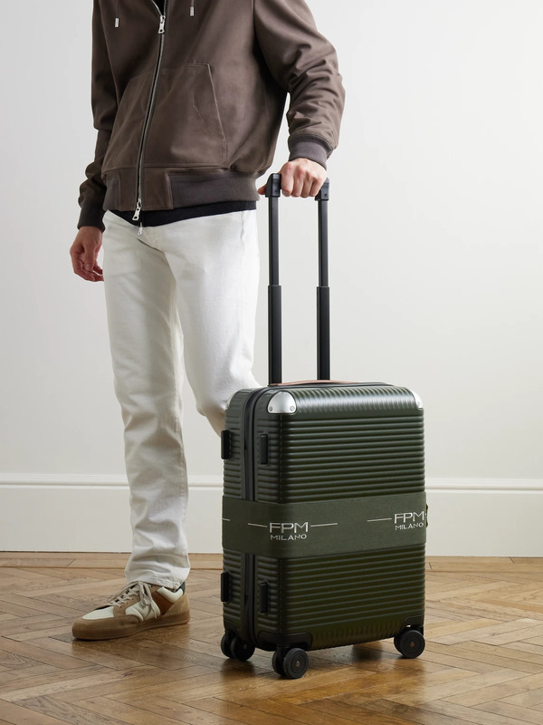  Fpm Milano - Bank Zip Deluxe M 55cm Leather-trimmed Polycarbonate Spinner Carry-on Suitcase - Men - Green 