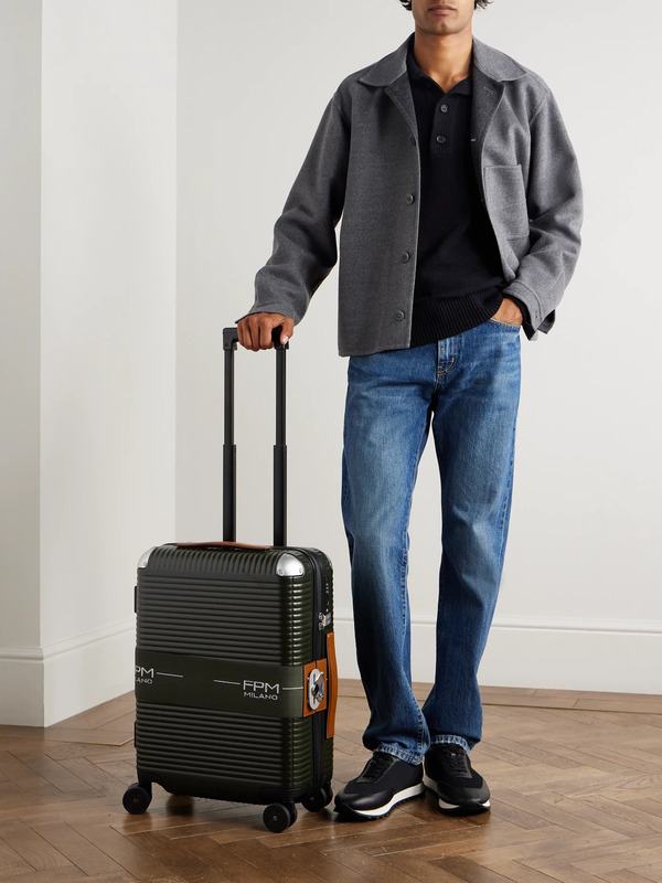  Fpm Milano - Bank Zip Deluxe M 55cm Leather-trimmed Polycarbonate Spinner Carry-on Suitcase - Men - Green 