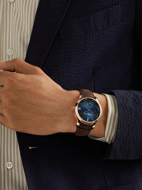  H. Moser & Cie. - Endeavour Perpetual Calendar Hand-wound 40.8mm 18-karat Rose Gold And Leather Watch, Ref. No. 1341-0110 - Men - Blue 