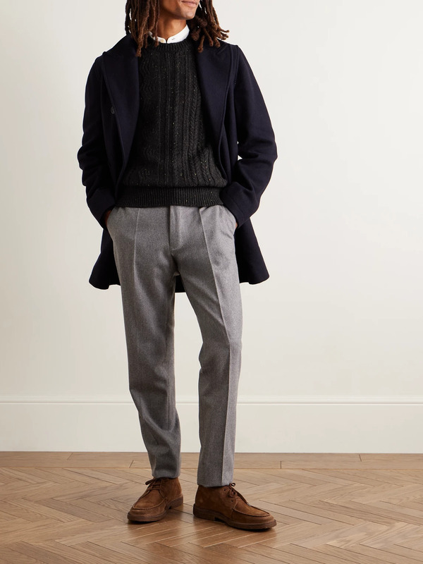  Inis Meáin - Ridges Slim-fit Cable-knit Merino Wool And Cashmere-blend Aran Sweater - Men - Black - L 