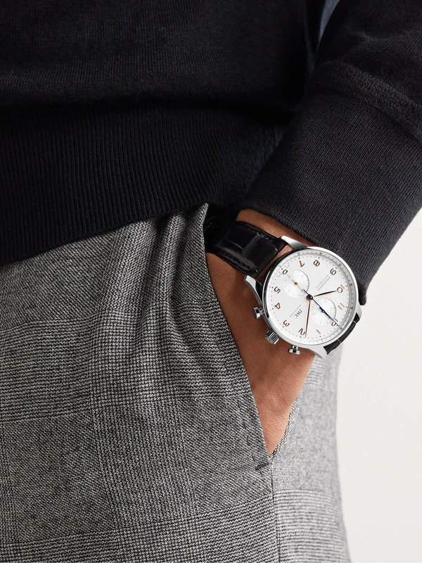  Iwc Schaffhausen - Portugieser Automatic Chronograph 41mm Stainless Steel And Alligator Watch, Ref. No. Iw371604 - Men - Silver 