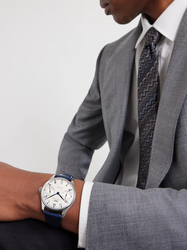  Iwc Schaffhausen - Portugieser Automatic Chronograph 41mm Stainless Steel And Alligator Watch, Ref. No. Iw501702 - Men - White 