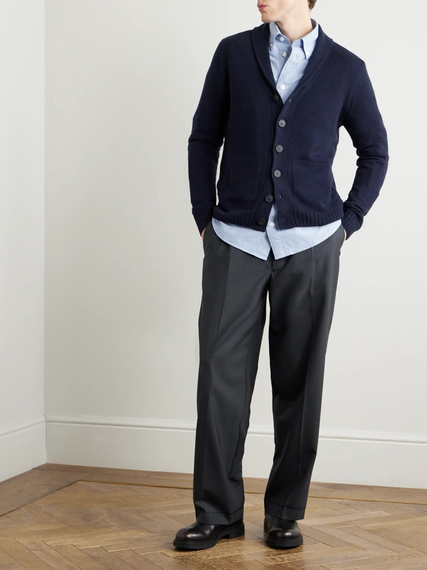  John Smedley - Rockford Shawl-collar Recycled-cashmere And Merino Wool-blend Cardigan - Men - Blue - S 