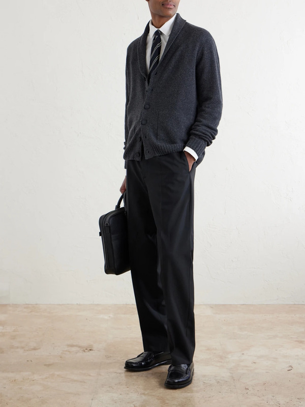  John Smedley - Rockford Shawl-collar Recycled-cashmere And Merino Wool-blend Cardigan - Men - Gray - S 