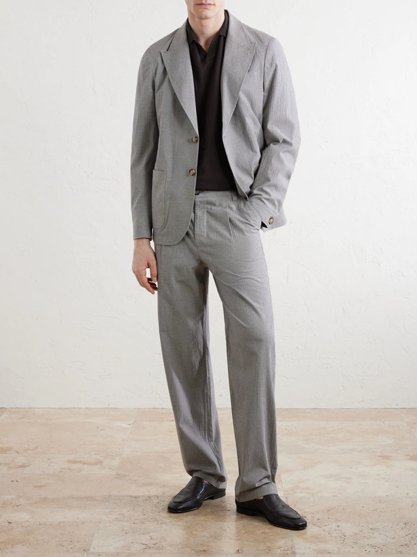  Oliver Spencer - Morton Straight-leg Pleated Checked Cotton-blend Suit Trousers - Men - Gray - Uk/us 30 