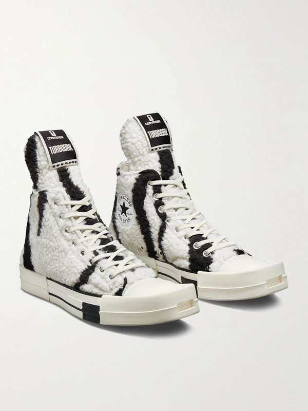  Rick Owens - Converse Turbodrk Chuck 70 Zebra-print Faux Shearling High-top Sneakers - Men - Black - Us 8 