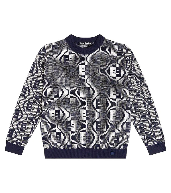  Acne Studios Kids Acne Studios Kids Pull Face Logo En Coton 