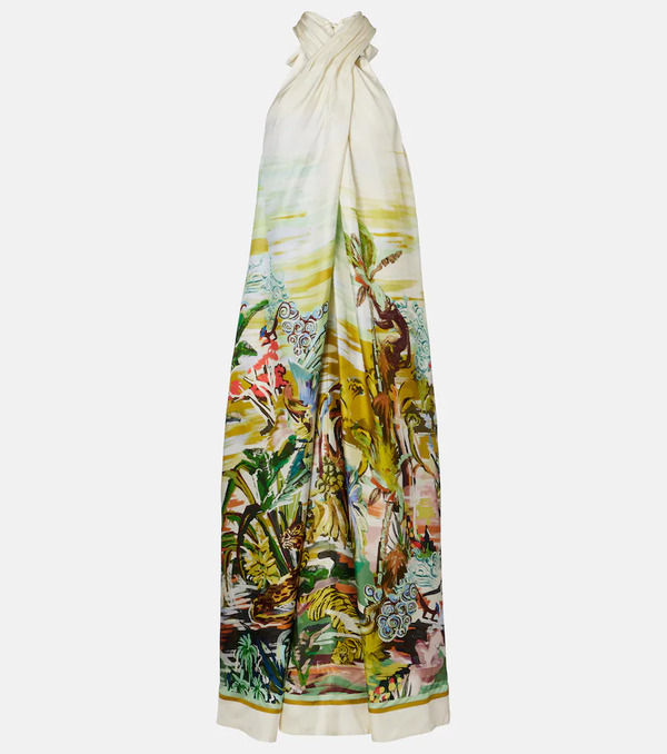  Alemais Alémais Robe Longue Jungle Boogie En Soie 