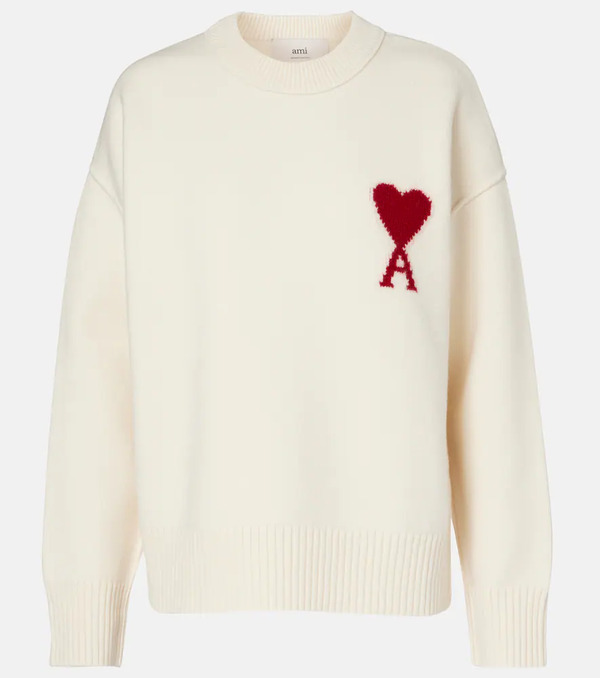  Ami Paris Ami Paris Pull Ami De Coeur En Laine Vierge 