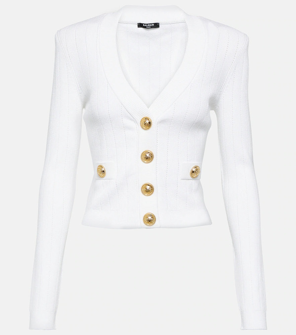  Balmain Balmain Cardigan En Maille Côtelée 