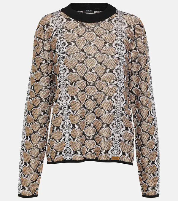  Balmain Balmain Pull En Jacquard à Effet Serpent 
