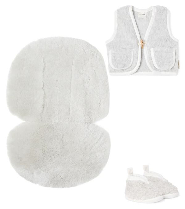  Binibamba Binibamba Bébé – Set Chaussons, Doublure Pour Poussette Et Veste Sans Manches En Laine 