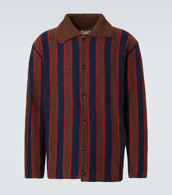  Bode Bode Cardigan Rayé En Mohair Mélangé 