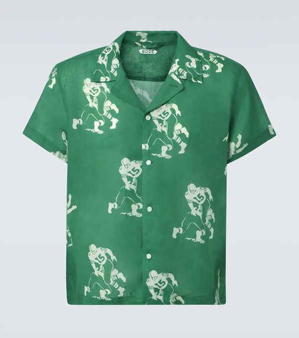  Bode Bode Chemise Football Silhouette En Lin 