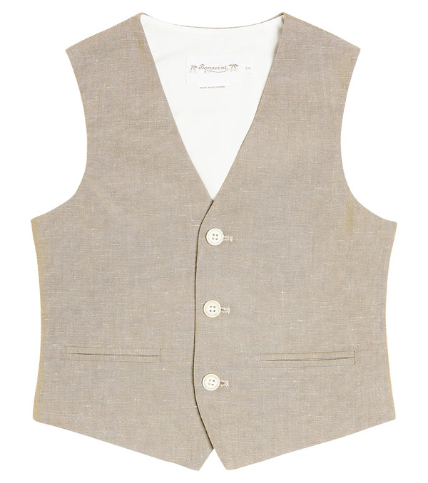  Bonpoint Bonpoint Gilet Angus En Lin Et Coton 