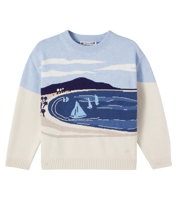  Bonpoint Bonpoint Pull En Jacquard De Coton Et Cachemire 