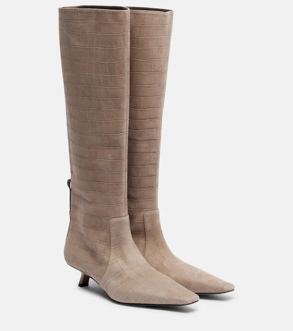  Brunello Cucinelli Brunello Cucinelli Bottes Monili En Daim Embossé 