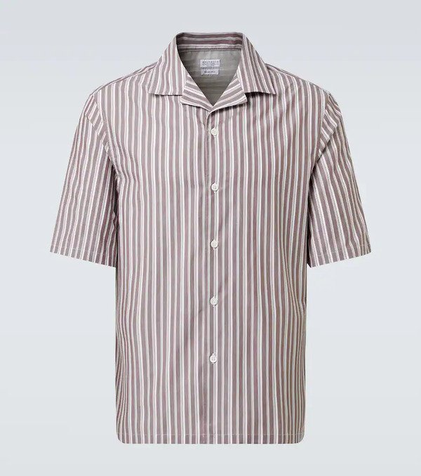  Brunello Cucinelli Brunello Cucinelli Chemise Rayée En Coton 